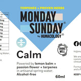 MONDAYSUNDAY Calm Oral Drops bottle featuring a high-potency blend of terpenes and botanical ingredients