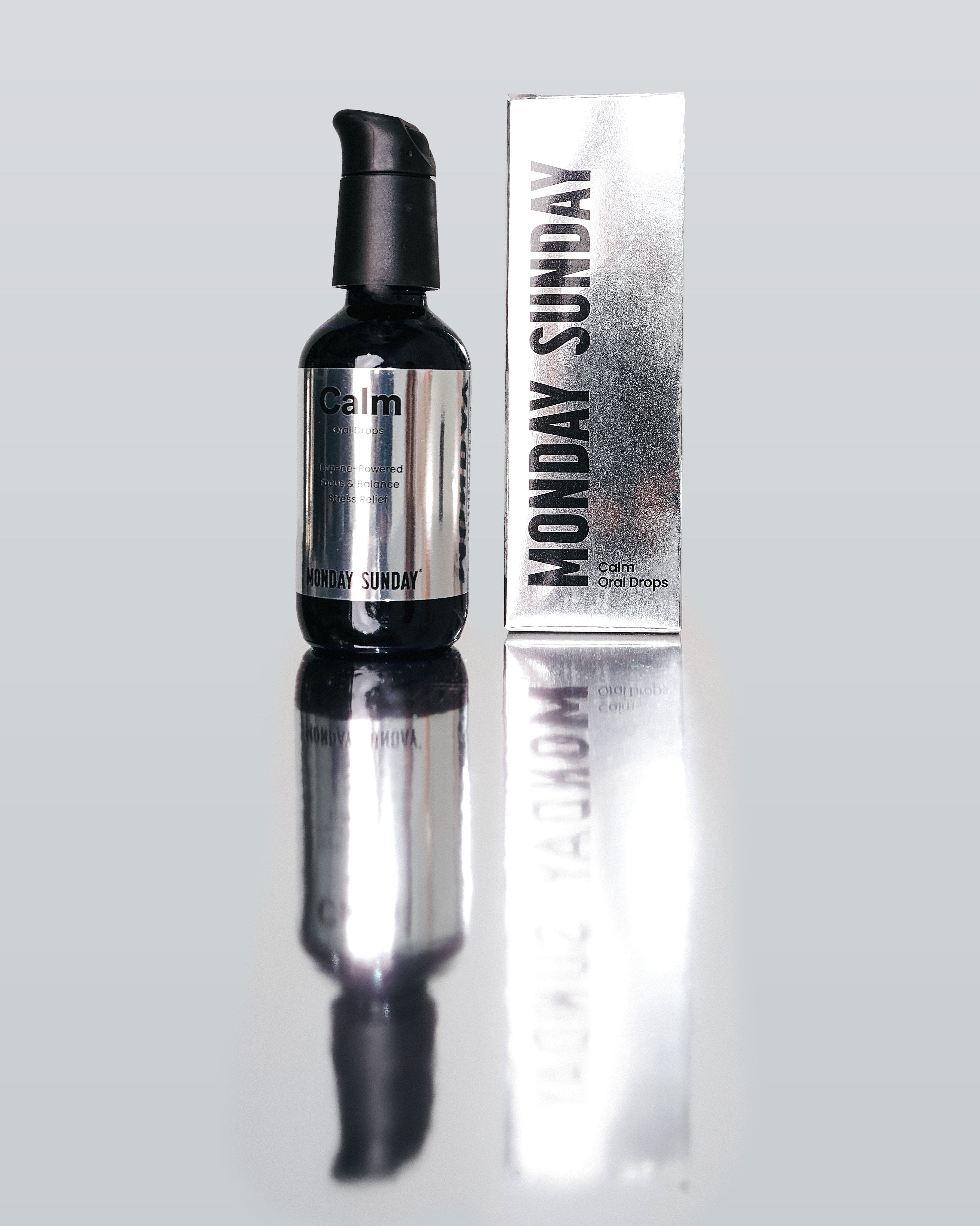 MONDAYSUNDAY Sleep Oral Drops bottle featuring a high-potency blend of terpenes and botanicals