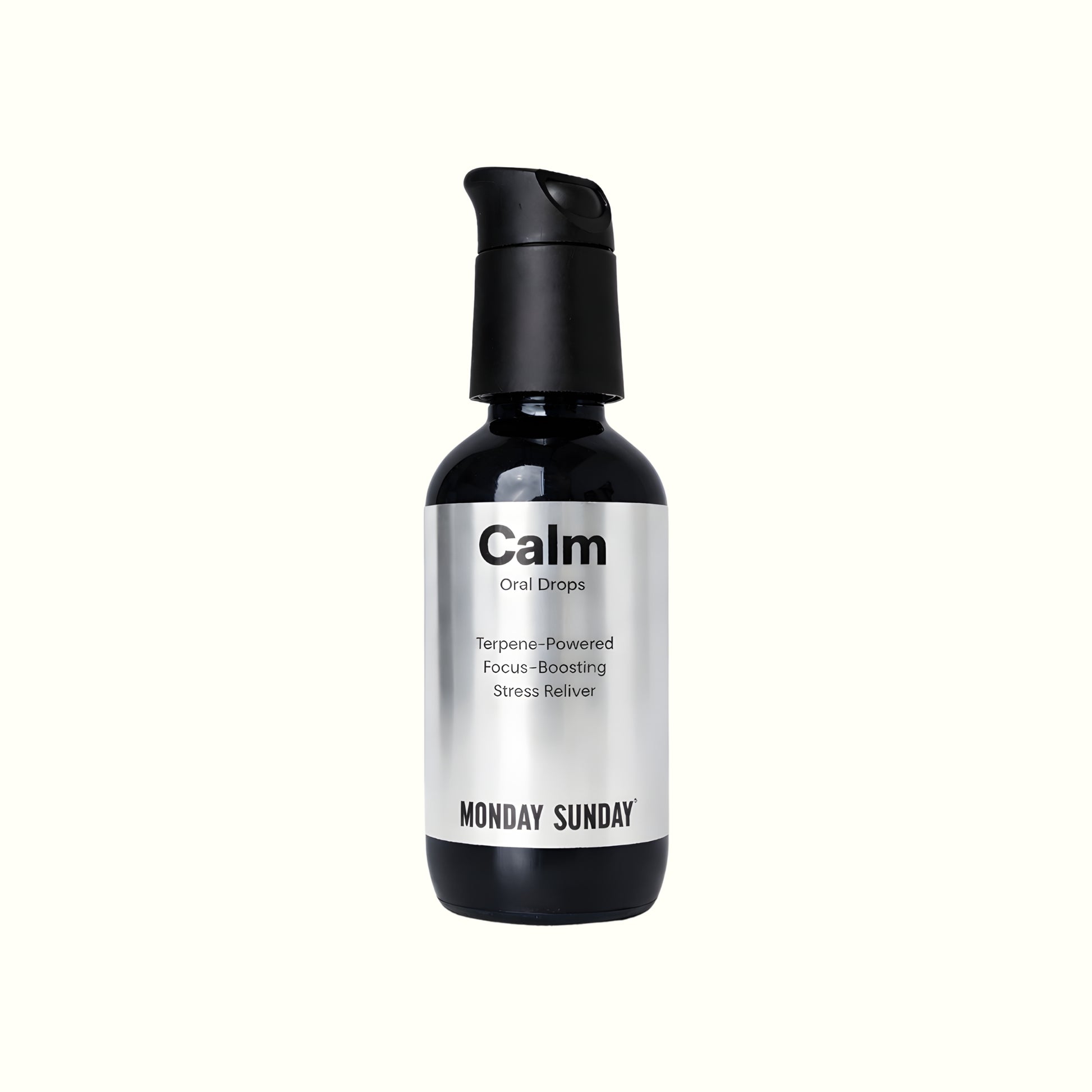 MONDAYSUNDAY Calm Oral Drops — a botanical herbal blend to support relaxation as part of a daily wellness routine.