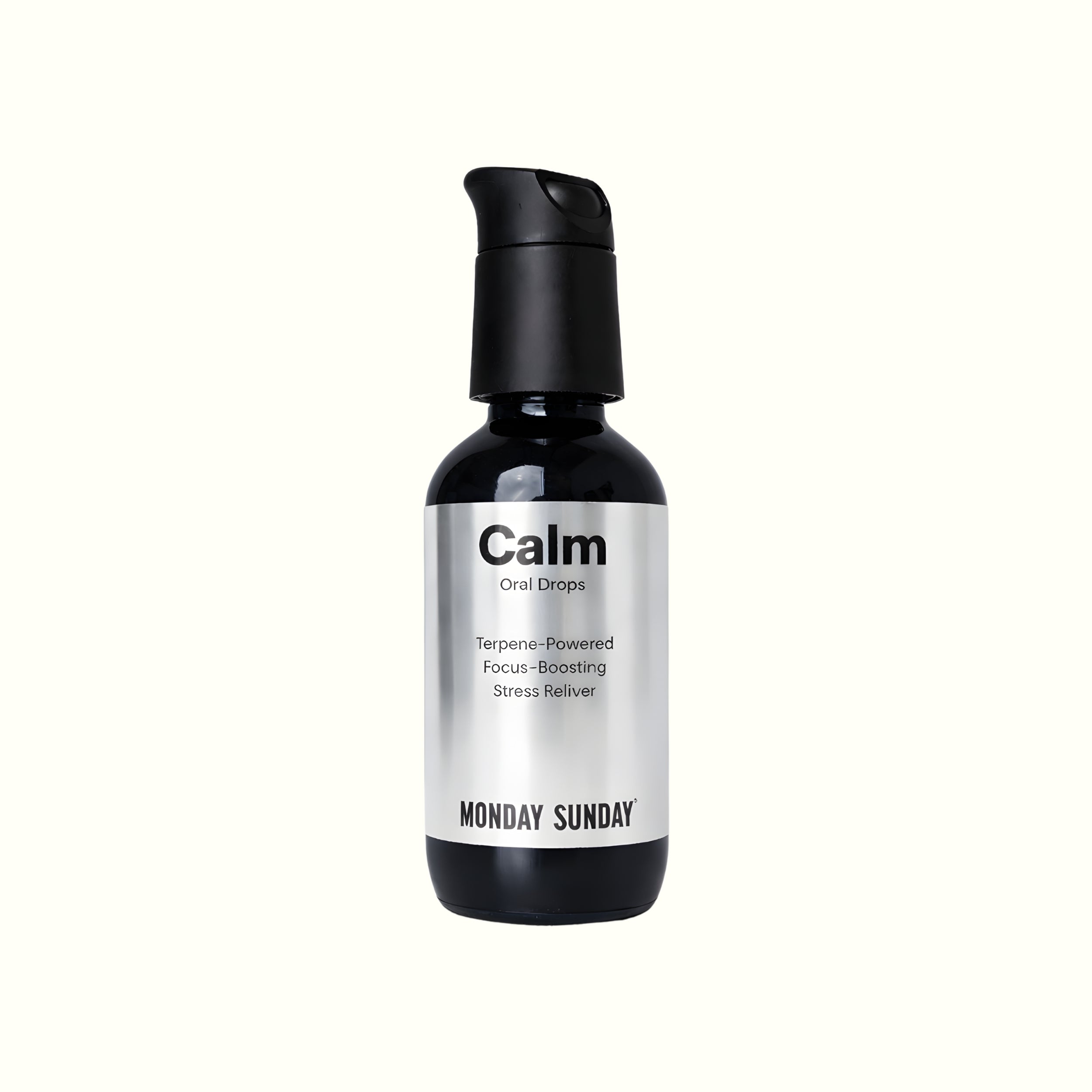 MONDAYSUNDAY Calm Oral Drops — a botanical herbal blend to support relaxation as part of a daily wellness routine.
