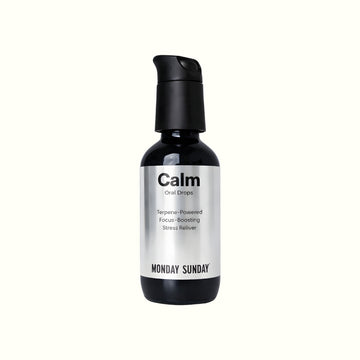 MONDAYSUNDAY Calm Oral Drops — a botanical herbal blend to support relaxation as part of a daily wellness routine.