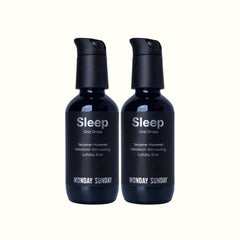 Herbal sleep drops in glass bottle from Monday Sunday Naturals, natural sleep support supplement for insomnia, stress, and bedtime relaxation.